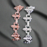 Infinity Cross Cuban Link 925 Silver VVS Moissanite Necklace)